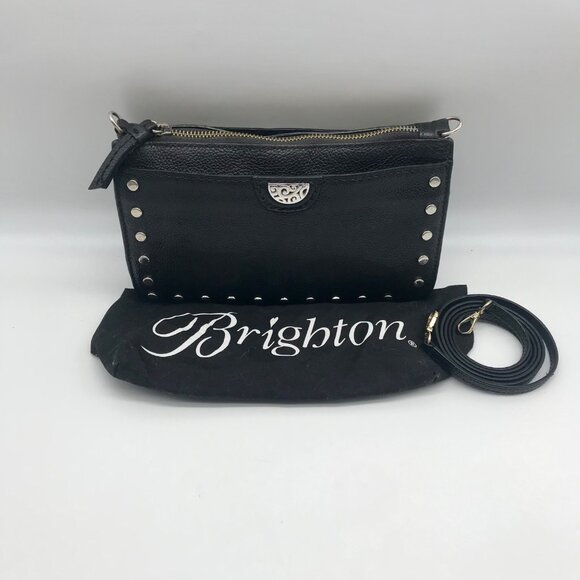 Brighton Black Pebbled Leather Preety Tough Rox Crossbody - Picture 12 of 12